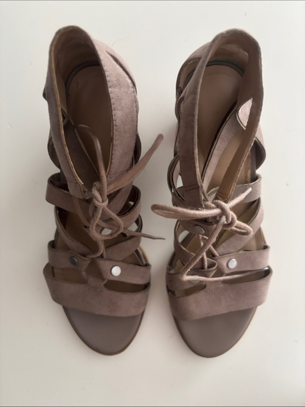 Naturalizer Gladiator Heels Taupe 8.5 - Picture 2 of 6